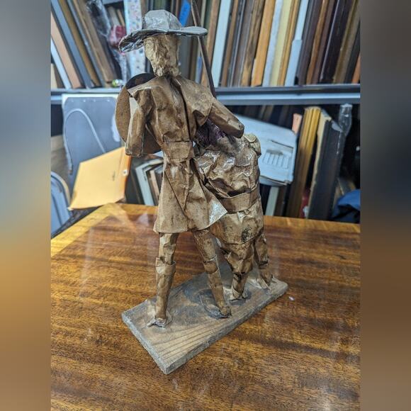 Vintage Paper Mache Figurines, Don Quixote and Pancho, from Mexico - Picture 4 of 6